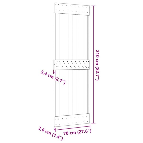 vidaXL Door NARVIK 70x210 cm Solid Wood Pine - Image 9