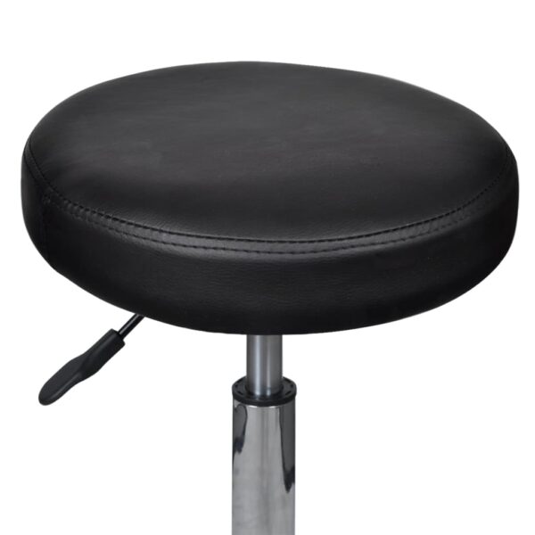 vidaXL Office Stools 2 pcs Black 35.5x84 cm Faux Leather - Image 3