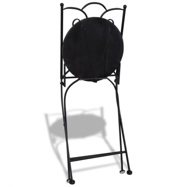 vidaXL 3 Piece Bistro Set Ceramic Tile Blue and White - Image 10