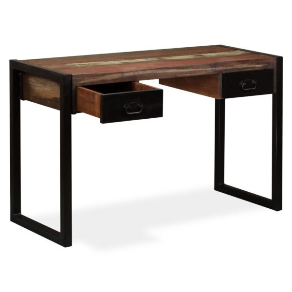 vidaXL Desk with 2 Drawers Solid Reclaimed Wood 120x50x76 cm - Image 7