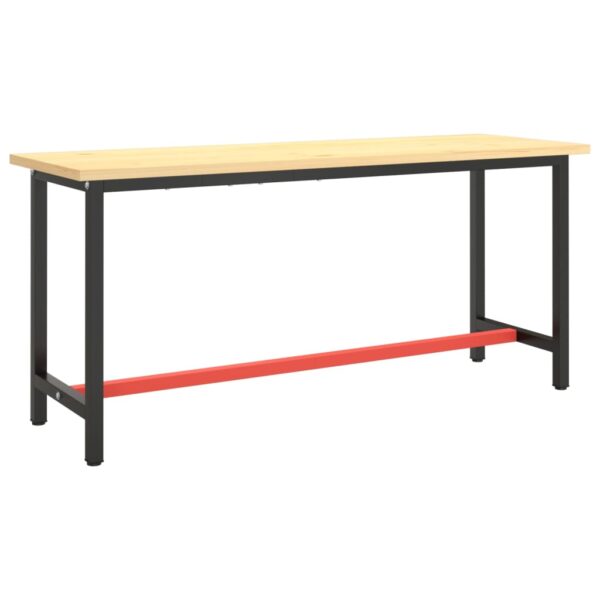 vidaXL Work Bench Frame Matte Black and Matte Red 170x50x79 cm Metal - Image 2