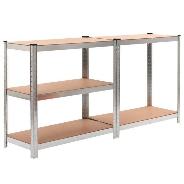 vidaXL Storage Shelf Silver 2 pcs - Image 2
