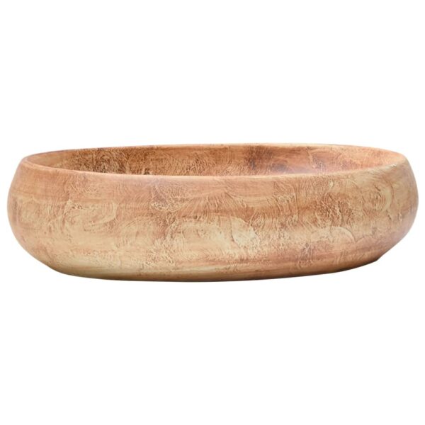 vidaXL Countertop Basin Brown Oval 59x40x15 cm Ceramic - Image 2