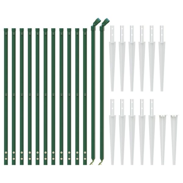 vidaXL Chain Link Fence with Spike Anchors Green 0.8x25 m - Image 3