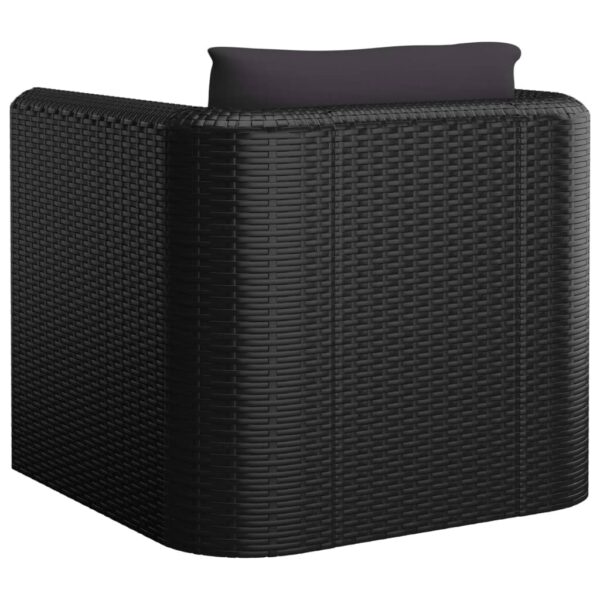 vidaXL 10 Piece Garden Lounge Set with Cushions Poly Rattan Black - Image 6