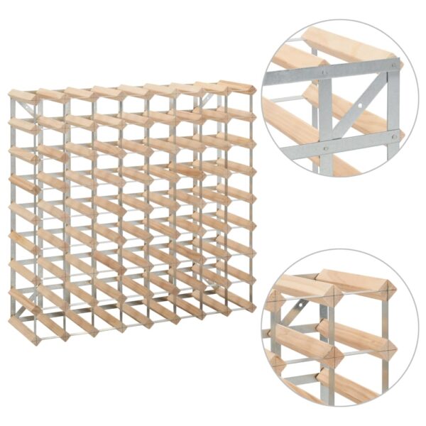 vidaXL Wine Rack for 72 Bottles Solid Pinewood - Image 4