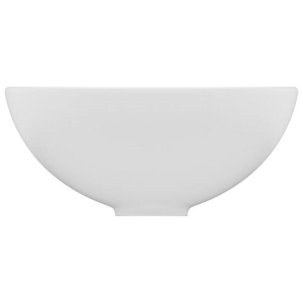 vidaXL Luxury Bathroom Basin Round Matt White 32.5x14 cm Ceramic - Image 4