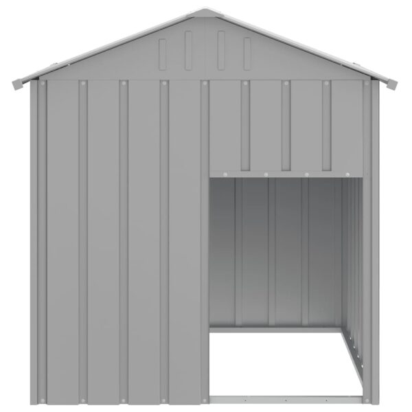 vidaXL Dog House with Roof Light Grey 117x103x123 cm Galvanised Steel - Image 3