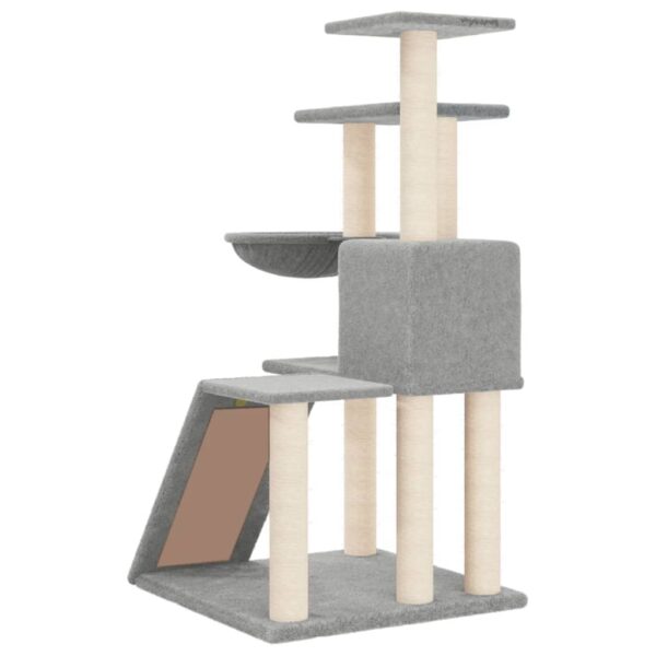 vidaXL Cat Tree with Sisal Scratching Posts Light Grey 94 cm - Image 5