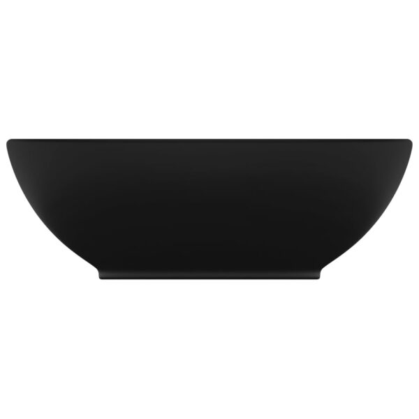 vidaXL Luxury Basin Oval-shaped Matt Black 40x33 cm Ceramic - Image 3