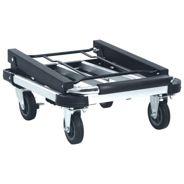 vidaXL Foldable Transport Trolley 150 kg Aluminium Silver - Image 3
