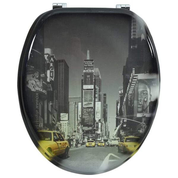 vidaXL Toilet Seats with Hard Close Lids MDF New York - Image 3