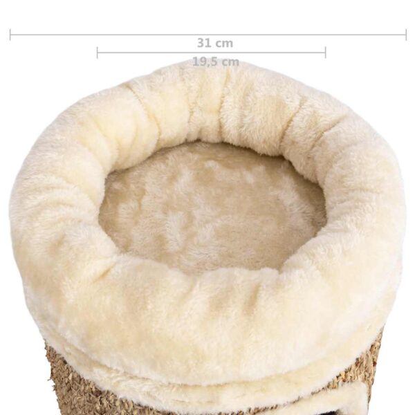 vidaXL Cat House with Luxury Cushion 33 cm Seagrass - Image 8