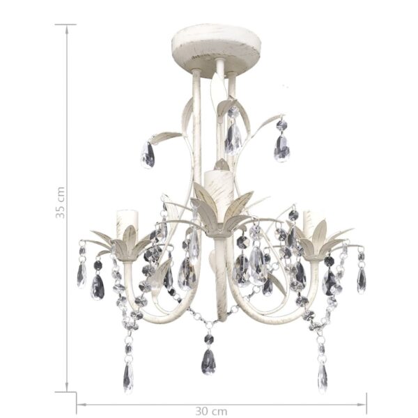 vidaXL Crystal Pendant Ceiling Lamp Chandeliers 4 pcs Elegant White - Image 6