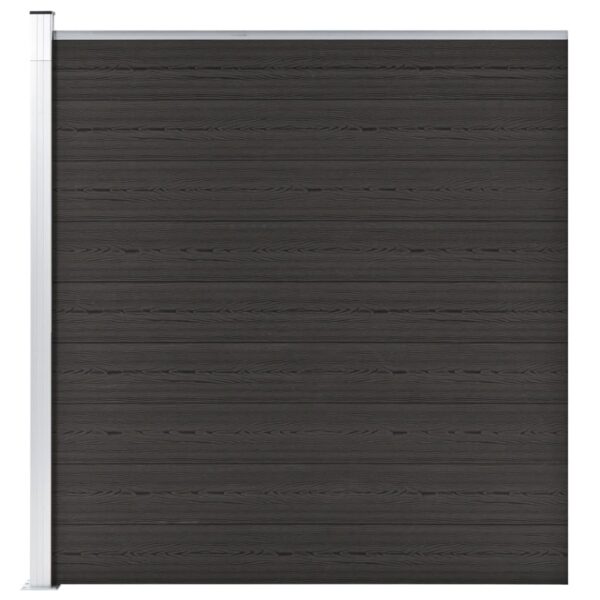 vidaXL Fence Panel WPC 175x186 cm Black - Image 1