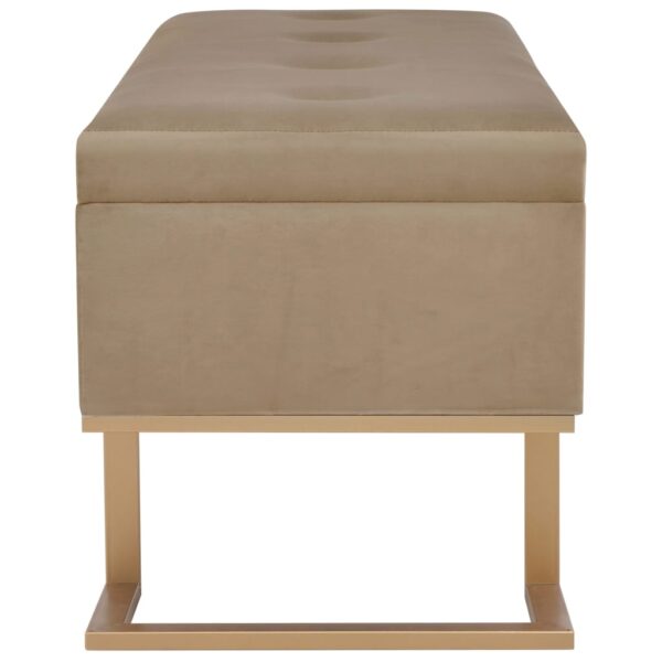 vidaXL Bench with Storage Compartment 105 cm Beige Velvet - Image 4