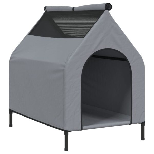 vidaXL Dog House Light Grey Oxford Fabric and Steel - Image 7