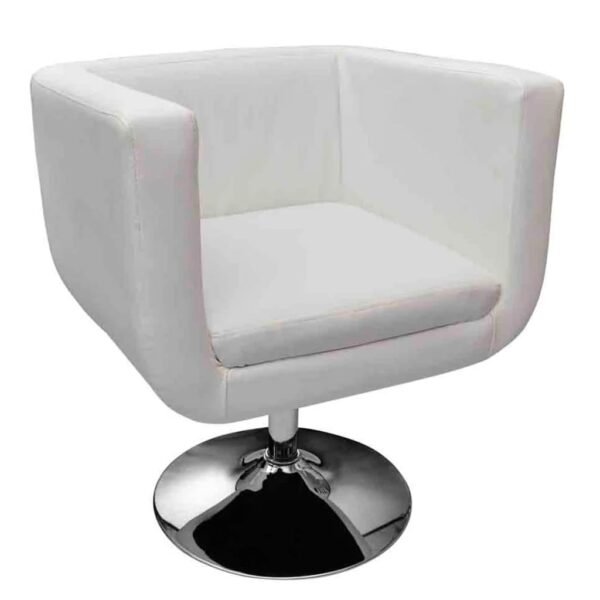 vidaXL Bar Stool White Faux Leather - Image 2