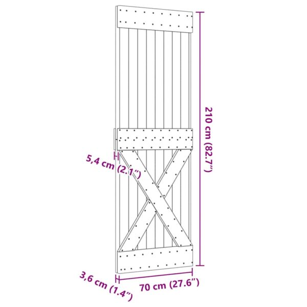 vidaXL Door NARVIK 70x210 cm Solid Wood Pine - Image 9