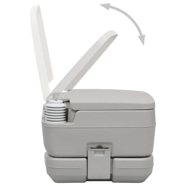 vidaXL Portable Camping Toilet Grey 10+10 L - Image 8