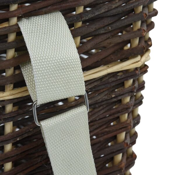 vidaXL Firewood Backpack with Carrying Belts 44.5x37x50 cm Natural Willow - Image 7