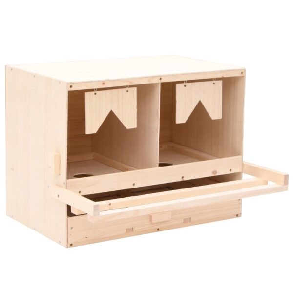 vidaXL Chicken Laying Nest 2 Compartments 63x40x45 cm Solid Pine Wood - Image 1
