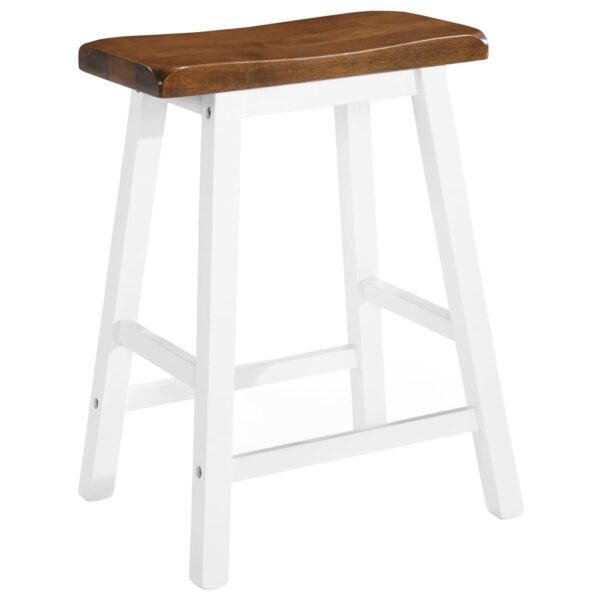 vidaXL Bar Stools 2 pcs Solid Wood - Image 2
