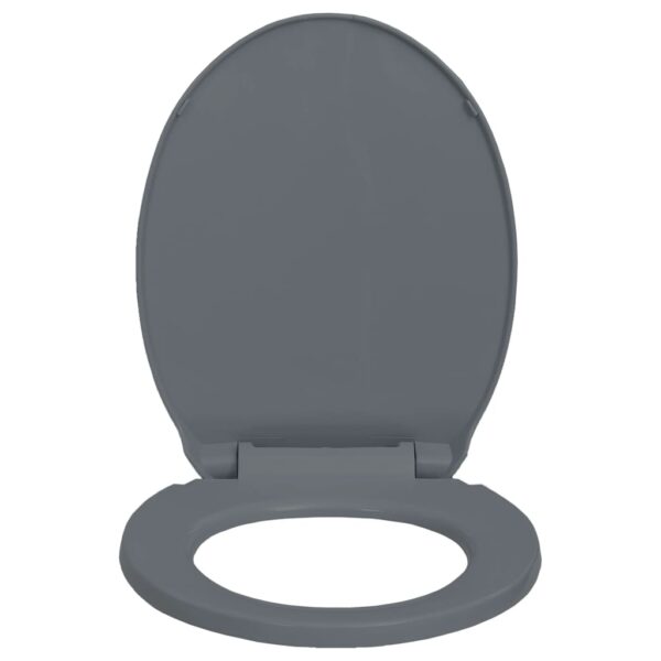 vidaXL Soft-Close Toilet Seat Grey Oval - Image 5