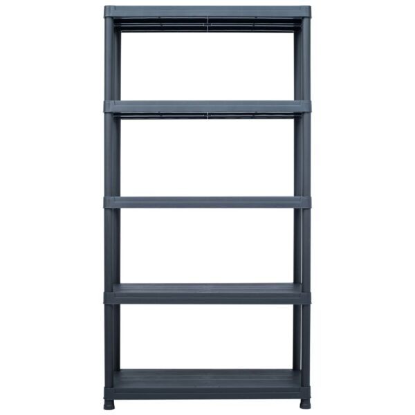 vidaXL Storage Shelf Racks 2 pcs Black 250 kg 80x40x180 cm Plastic - Image 4