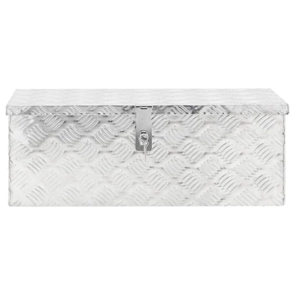 vidaXL Storage Box Silver 70x31x27 cm Aluminium - Image 2