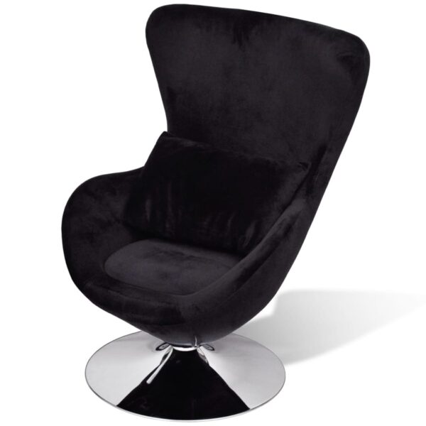 vidaXL Armchair with Egg Shape Black - Image 1
