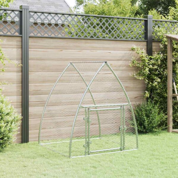 vidaXL Chicken Cage Silver 100x105x120 cm Galvanised Steel - Image 3