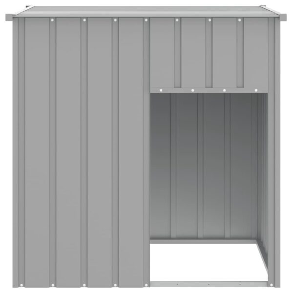 vidaXL Dog House with Roof Light Grey 110x103x109 cm Galvanised Steel - Image 3