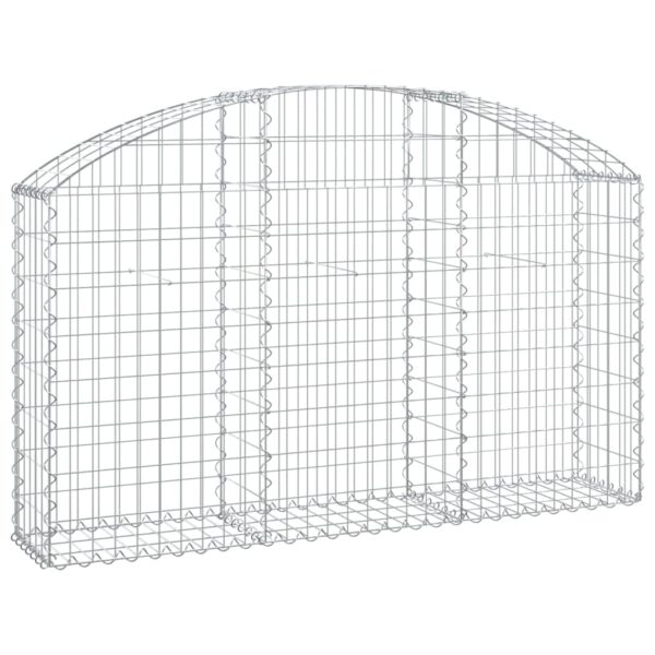 vidaXL Arched Gabion Basket 150x30x80/100 cm Galvanised Iron - Image 2