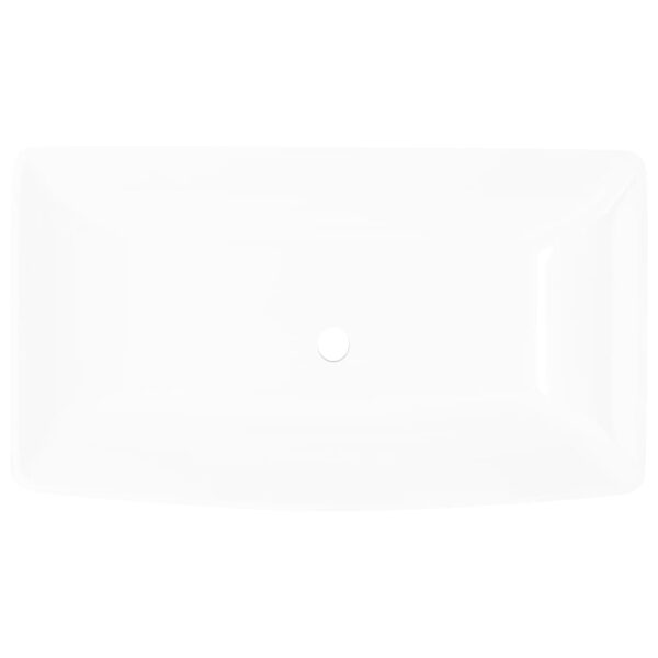 vidaXL Luxury Ceramic Basin Rectangular Sink White 71 x 39 cm - Image 3