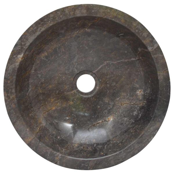 vidaXL Sink Grey Ø40x12 cm Marble - Image 6