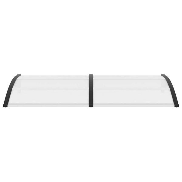 vidaXL Door Canopy Black and Transparent 200x75 cm PC - Image 4