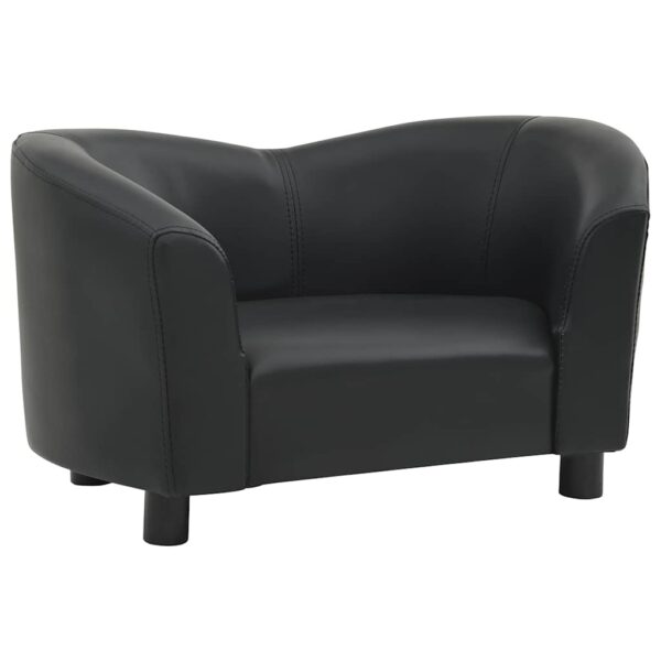 vidaXL Dog Sofa Black 67x41x39 cm Faux Leather - Image 2