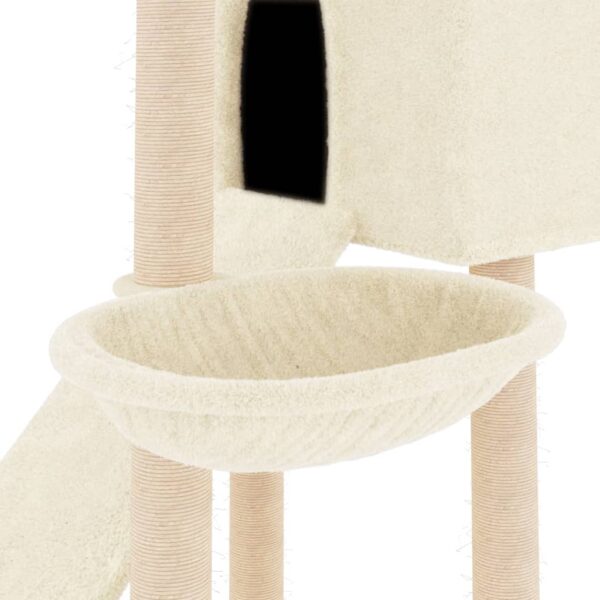 vidaXL Cat Tree with Sisal Scratching Posts Cream 153 cm - Image 7