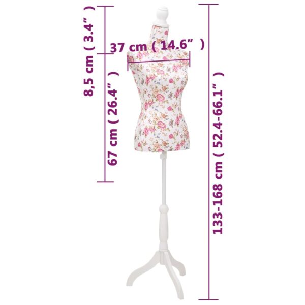 Ladies Bust Display Mannequin Cotton White With Rose - Image 7