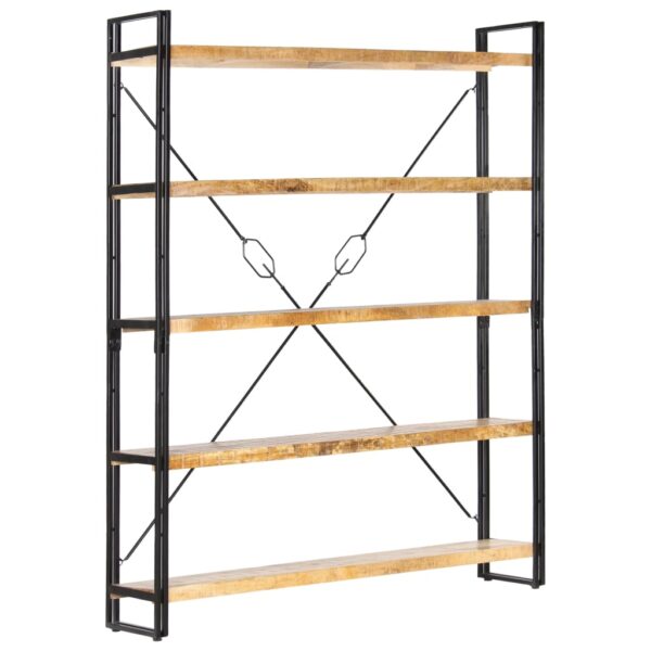 vidaXL 5-Tier Bookcase 140x30x180 cm Solid Mango Wood - Image 11