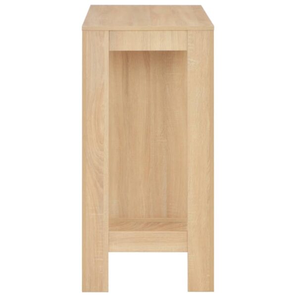 vidaXL Bar Table with Shelf Oak 110x50x103 cm - Image 4