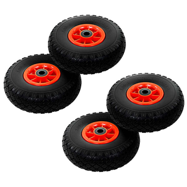 vidaXL Sack Truck Wheels 4 pcs Solid PU 3.00-4 - Image 1