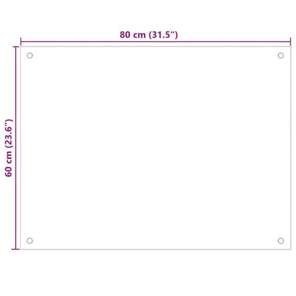vidaXL Kitchen Backsplash Transparent 80x60 cm Tempered Glass - Image 10