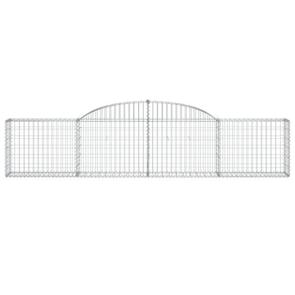 vidaXL Arched Gabion Basket 300x30x60/80 cm Galvanised Iron - Image 3