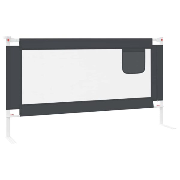 vidaXL Toddler Safety Bed Rail Dark Grey 160x25 cm Fabric - Image 5