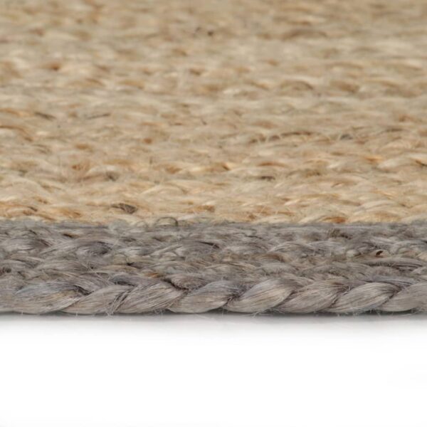 vidaXL Handmade Rug Jute with Grey Border 150 cm - Image 3