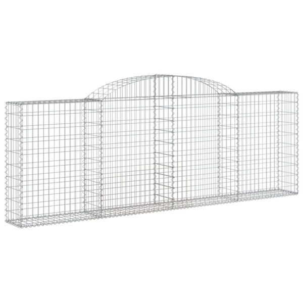 vidaXL Arched Gabion Basket 300x30x100/120 cm Galvanised Iron - Image 2