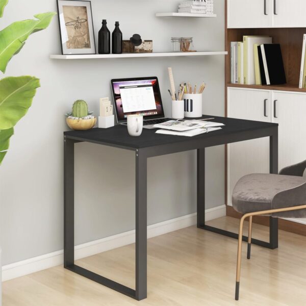 vidaXL Computer Desk Black 110x60x73 cm Engineered Wood - Image 1