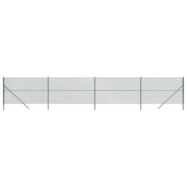 vidaXL Chain Link Fence Green 1.4x10 m - Image 2